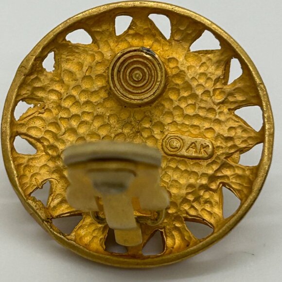 Anne Klein Vintage Gold-Tone Faux Pearl Clip-On Earrings Elegant Round READ - Picture 12 of 15